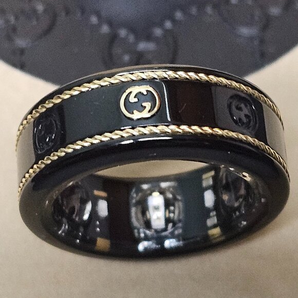 Gucci Black and Gold Ring - Picture 1 of 15